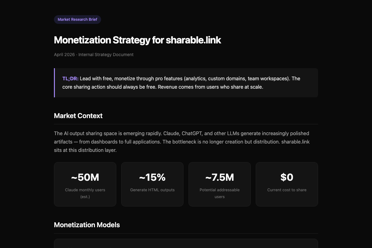 Preview of Market research brief